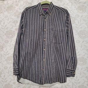 Trademark Silenzio Vertical Stripe Men's Button Down Shirt Size M